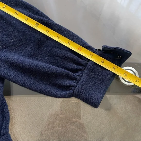 St. John Basics Cardigan Womens L Navy Blue Santana Knit Jacket Sweater Luxury - Picture 8 of 9